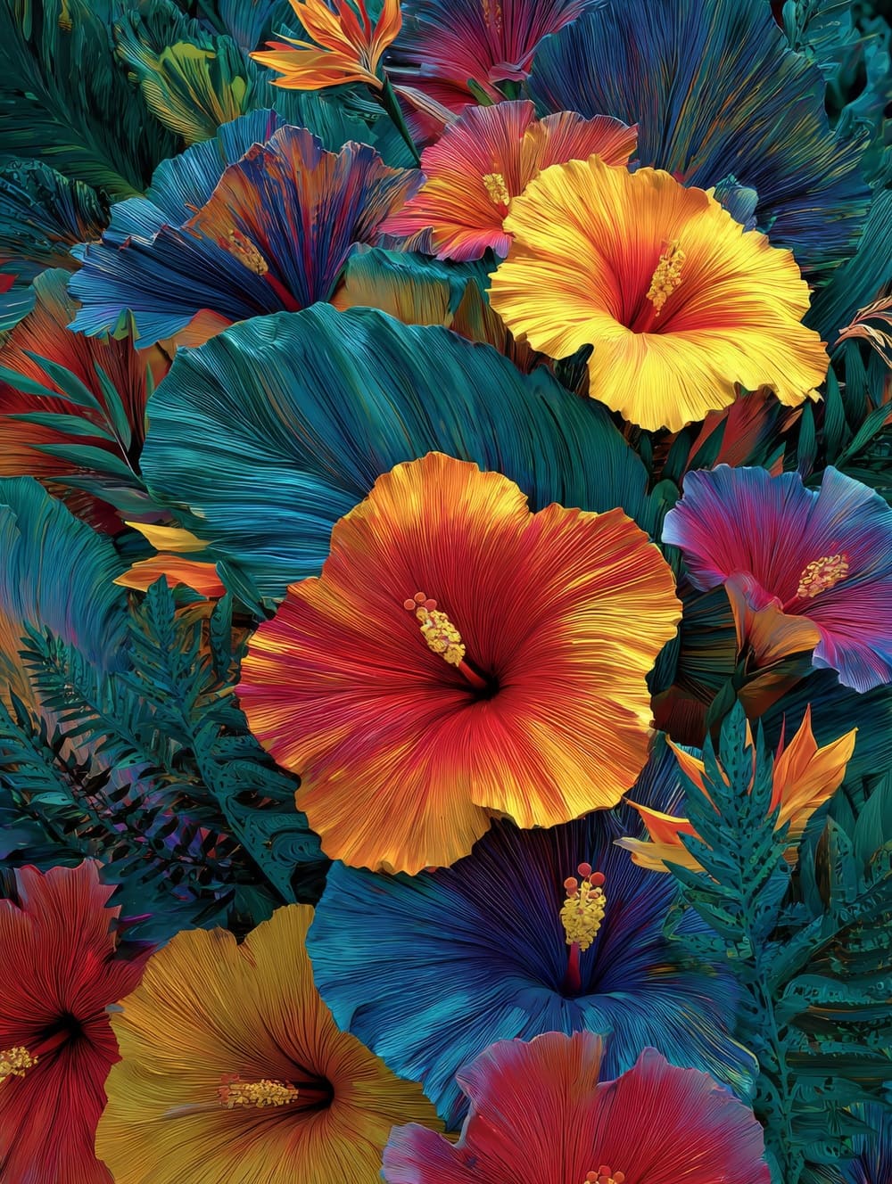 Tableau Fleurs Exotiques