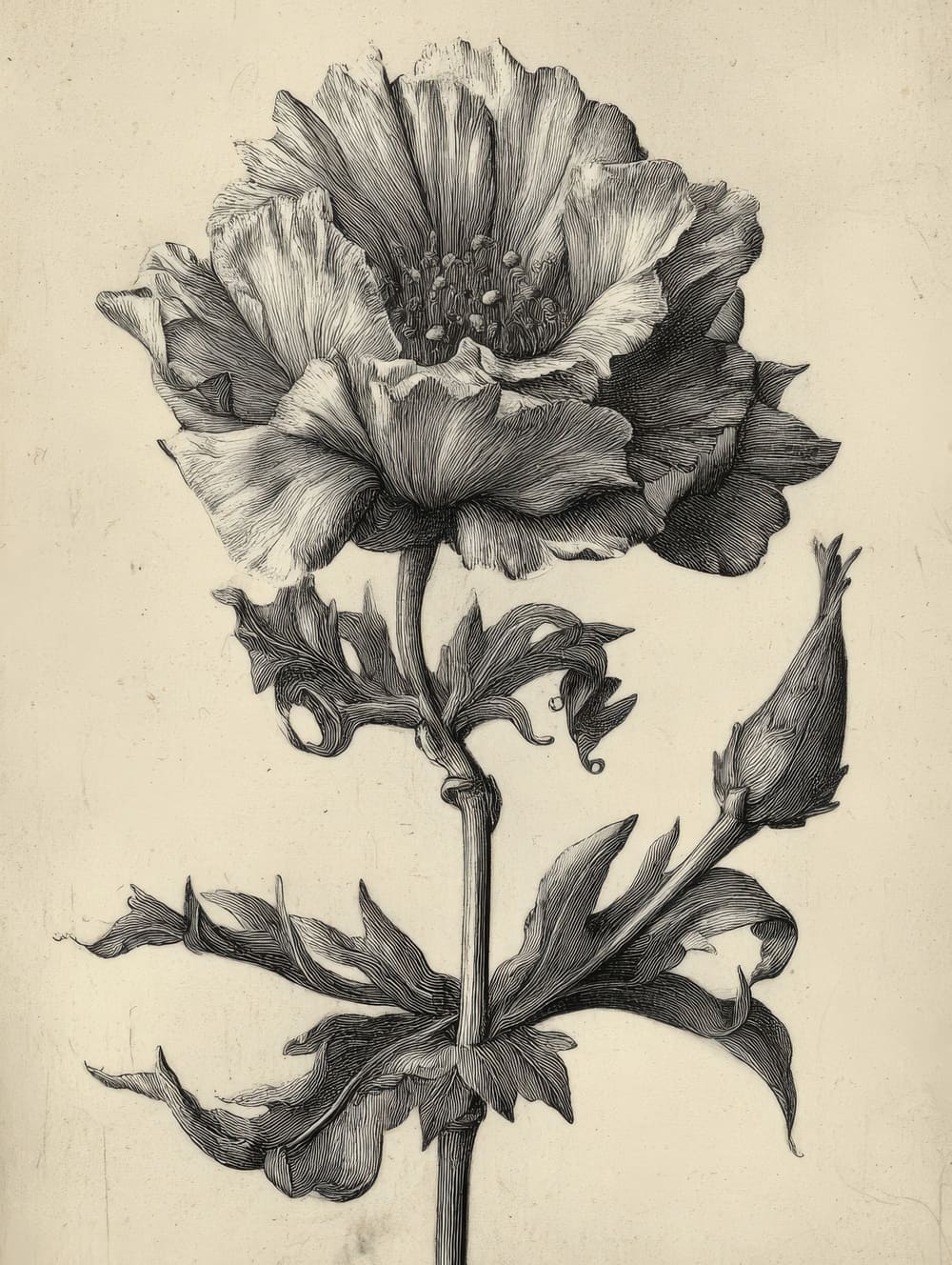Tableau Fleurs Gravure