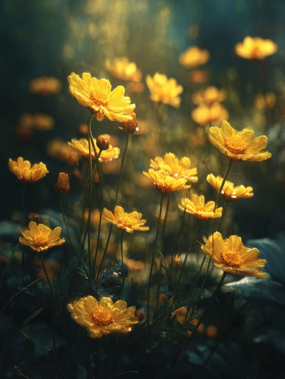 Tableau Fleurs Jaunes