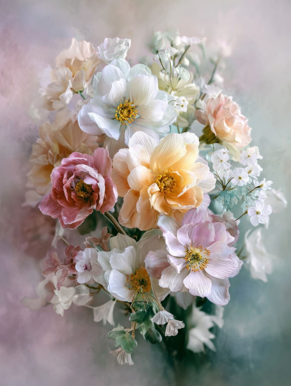 Tableau Fleurs Romantiques