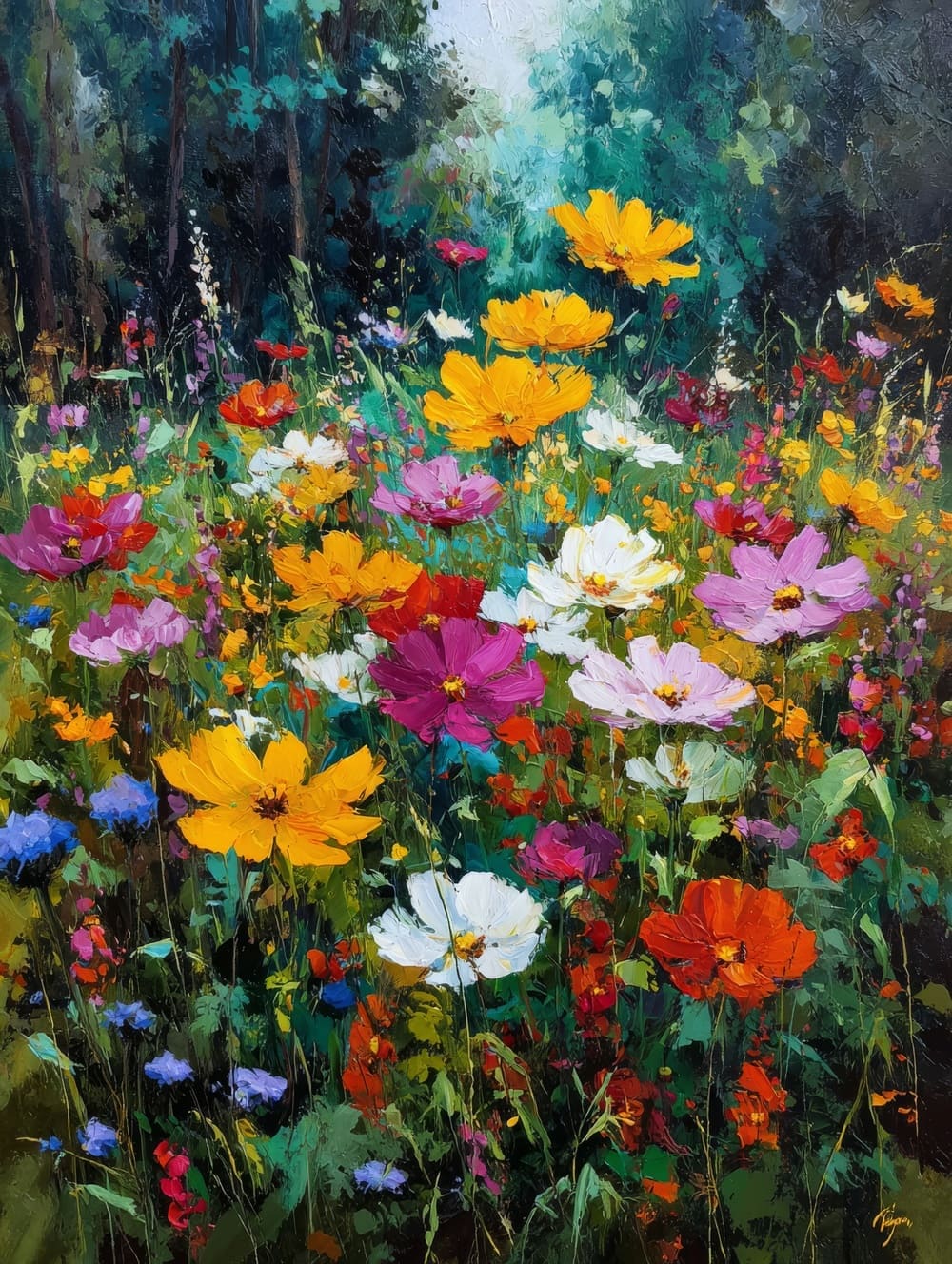 Tableau Fleurs Sauvages Champêtres