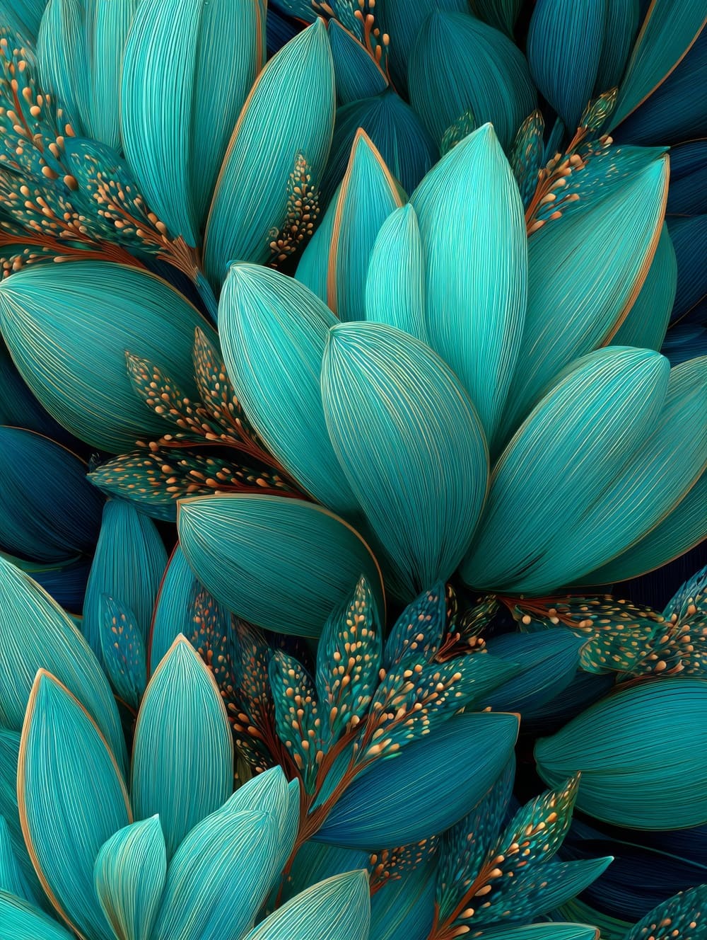 Tableau Fleurs Turquoises