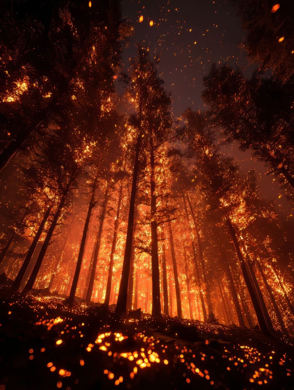 Tableau Foret Et Feu