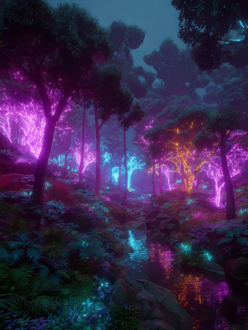 Tableau Foret Futuriste