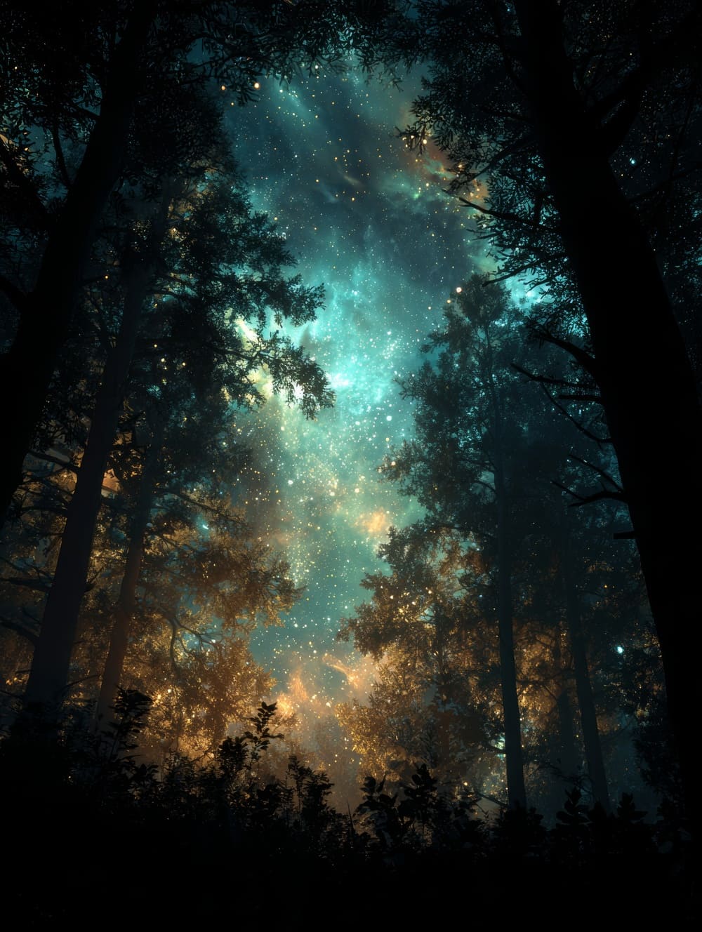 Tableau Foret Galaxie Cosmique