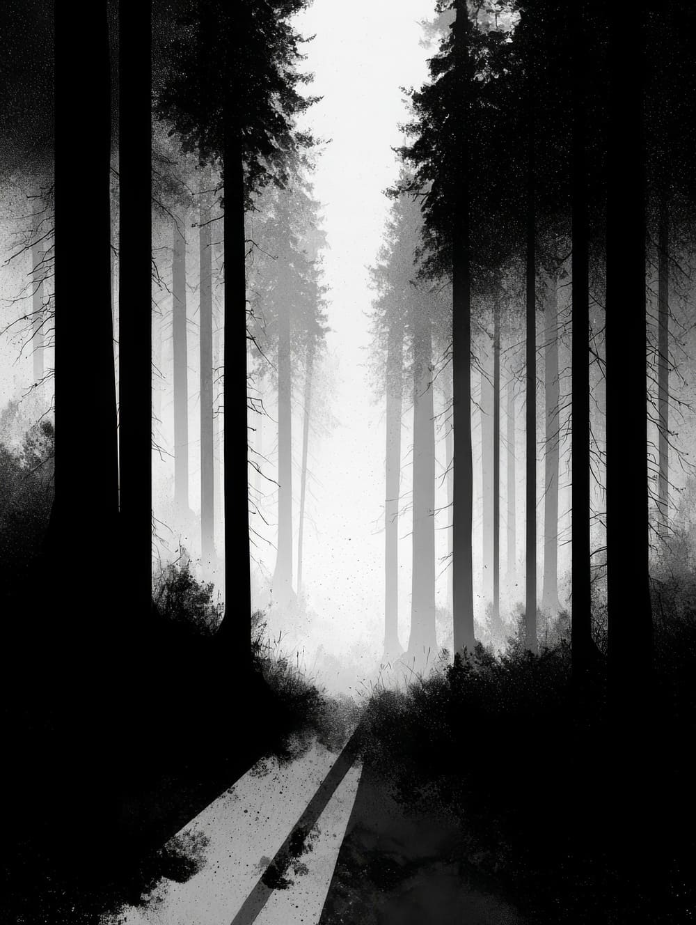 Tableau Foret Monochrome
