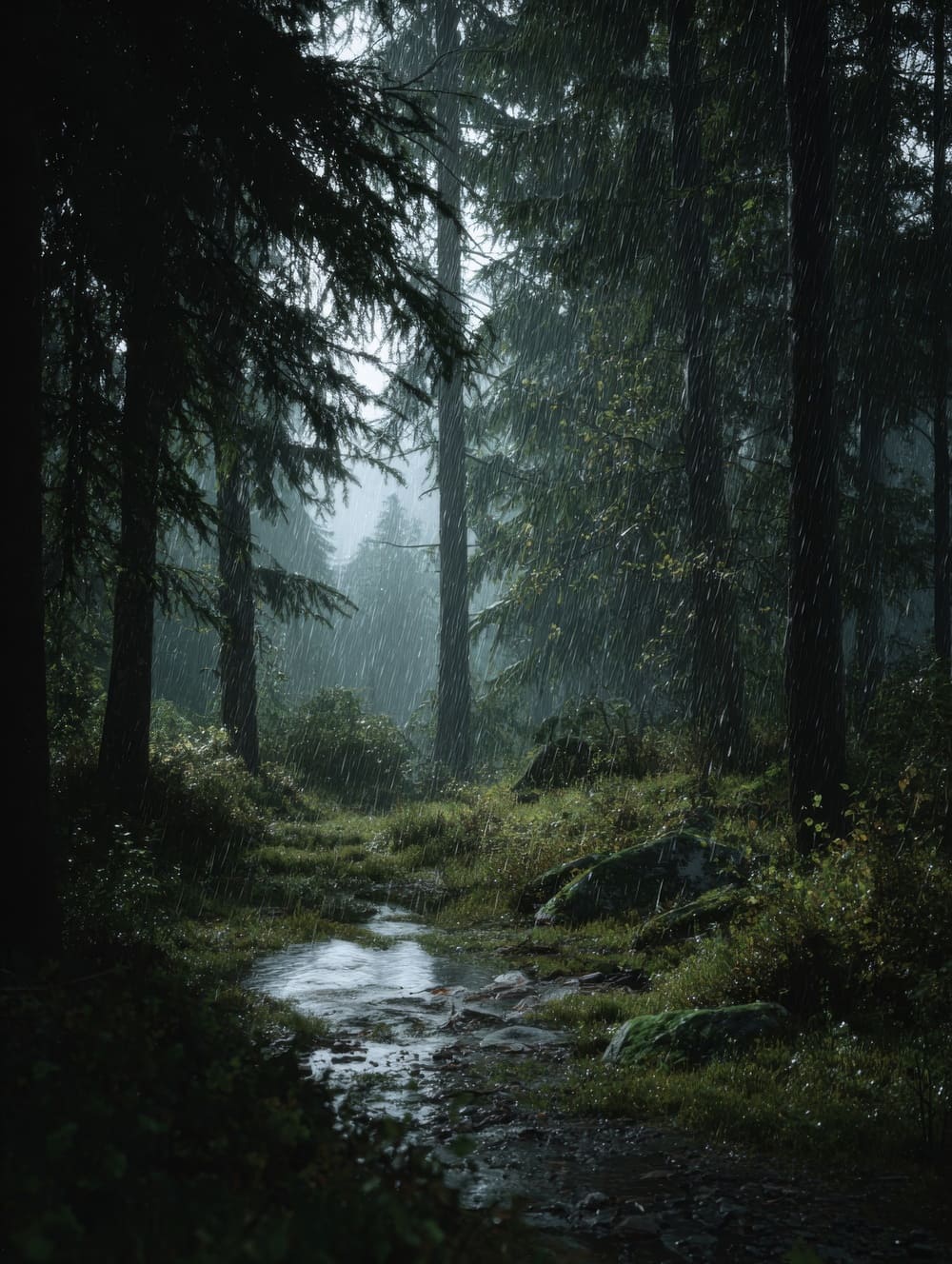 Tableau Forêt Pluie Fine