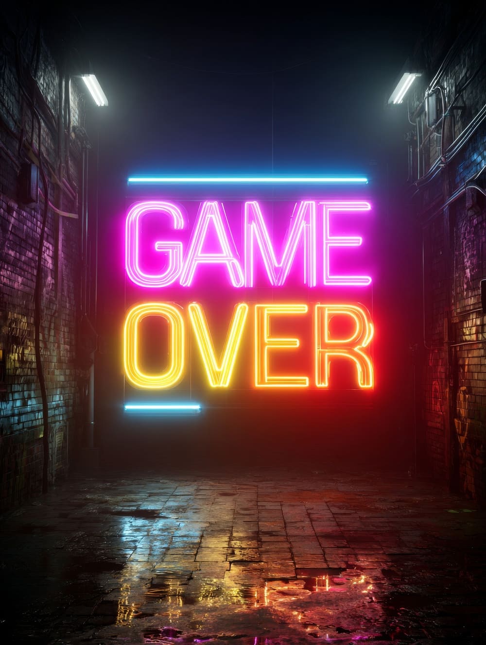 Tableau Game Over Néon