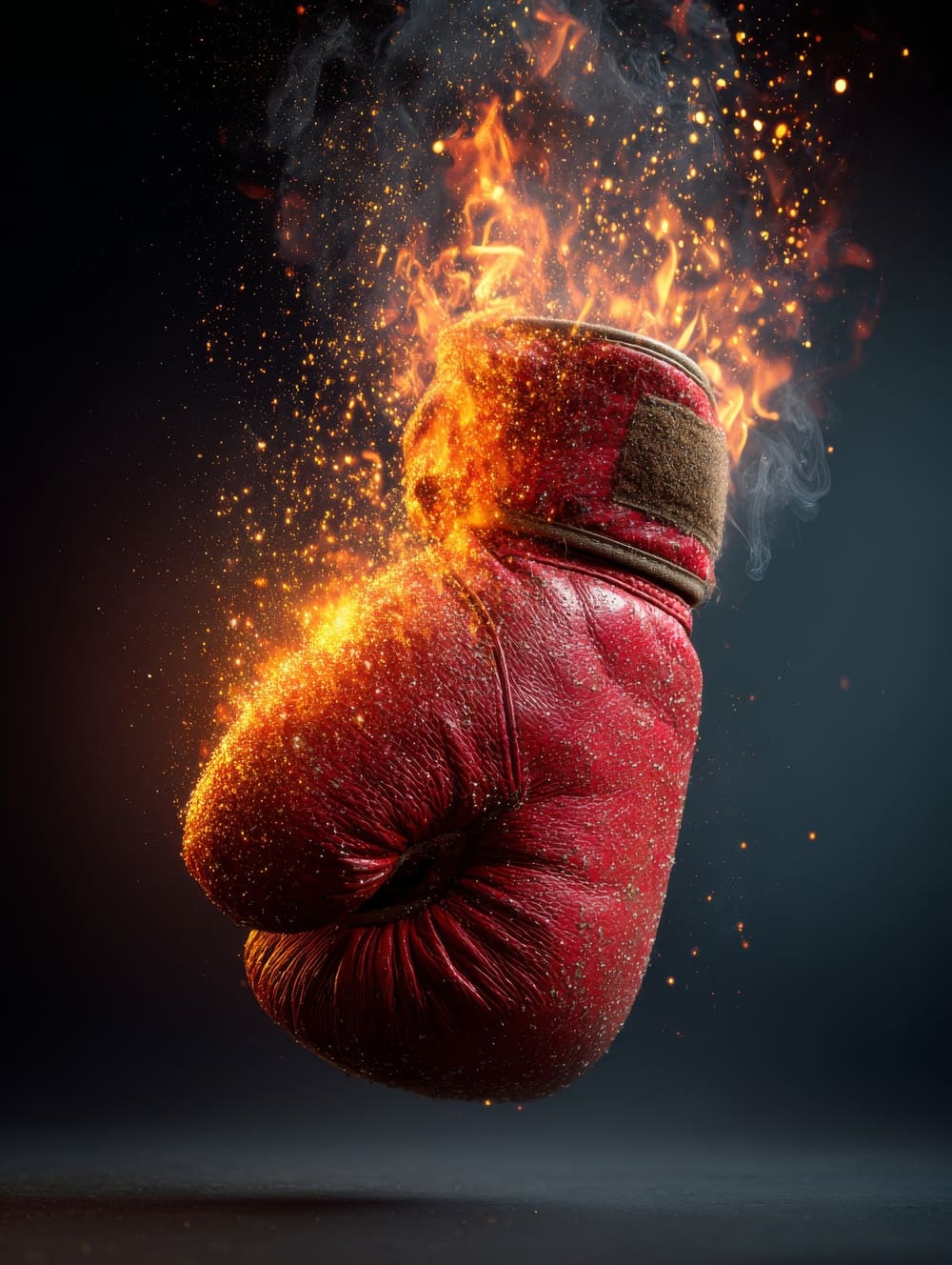 Tableau Gant de Boxe en Feu