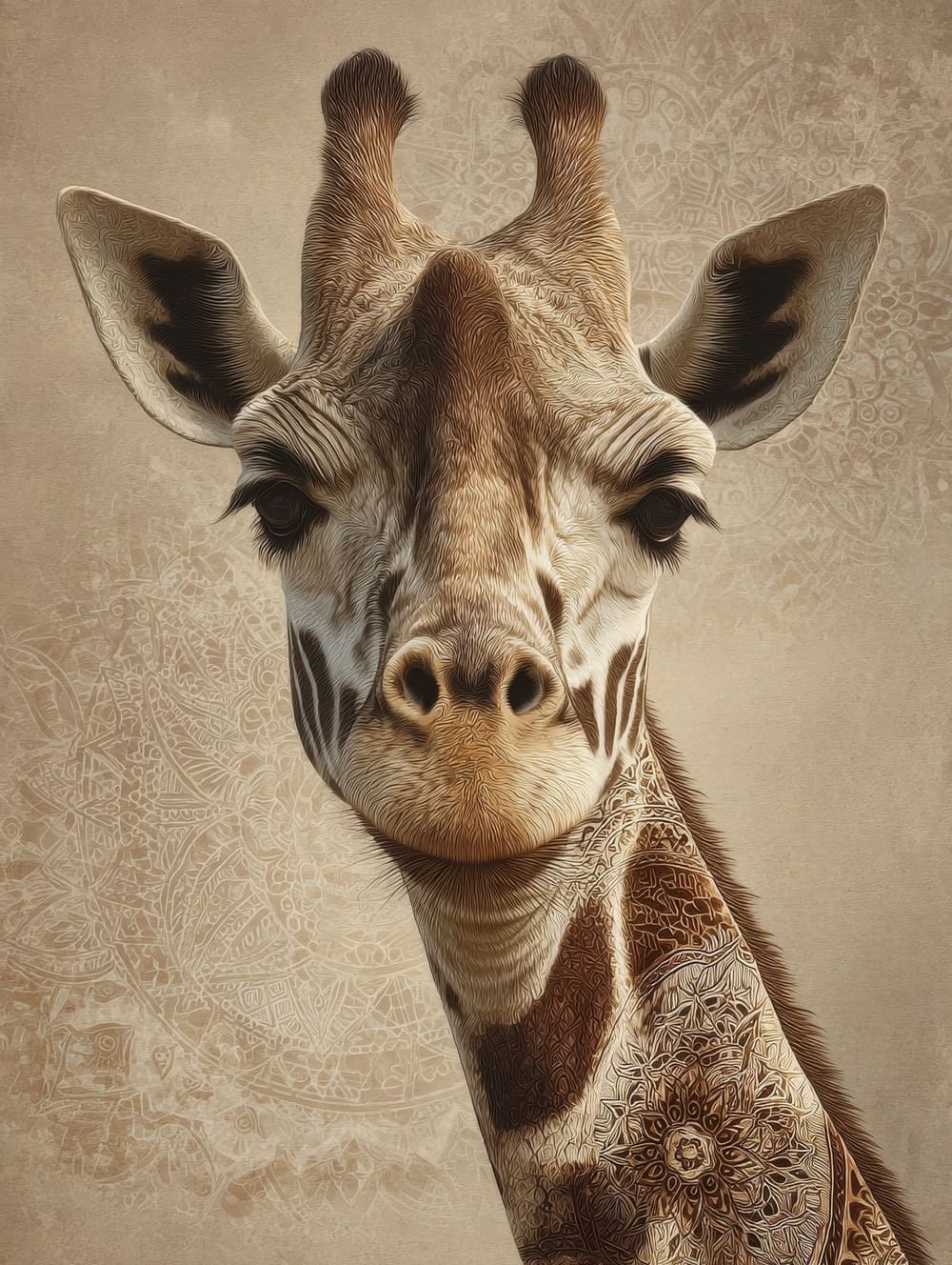 Tableau Girafe Bohème