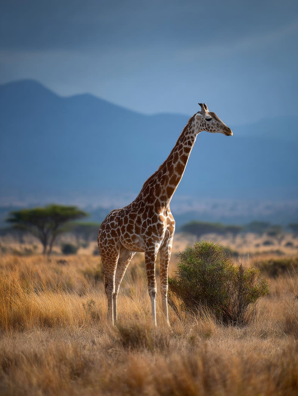 Tableau Girafe Solitaire dans la Savane