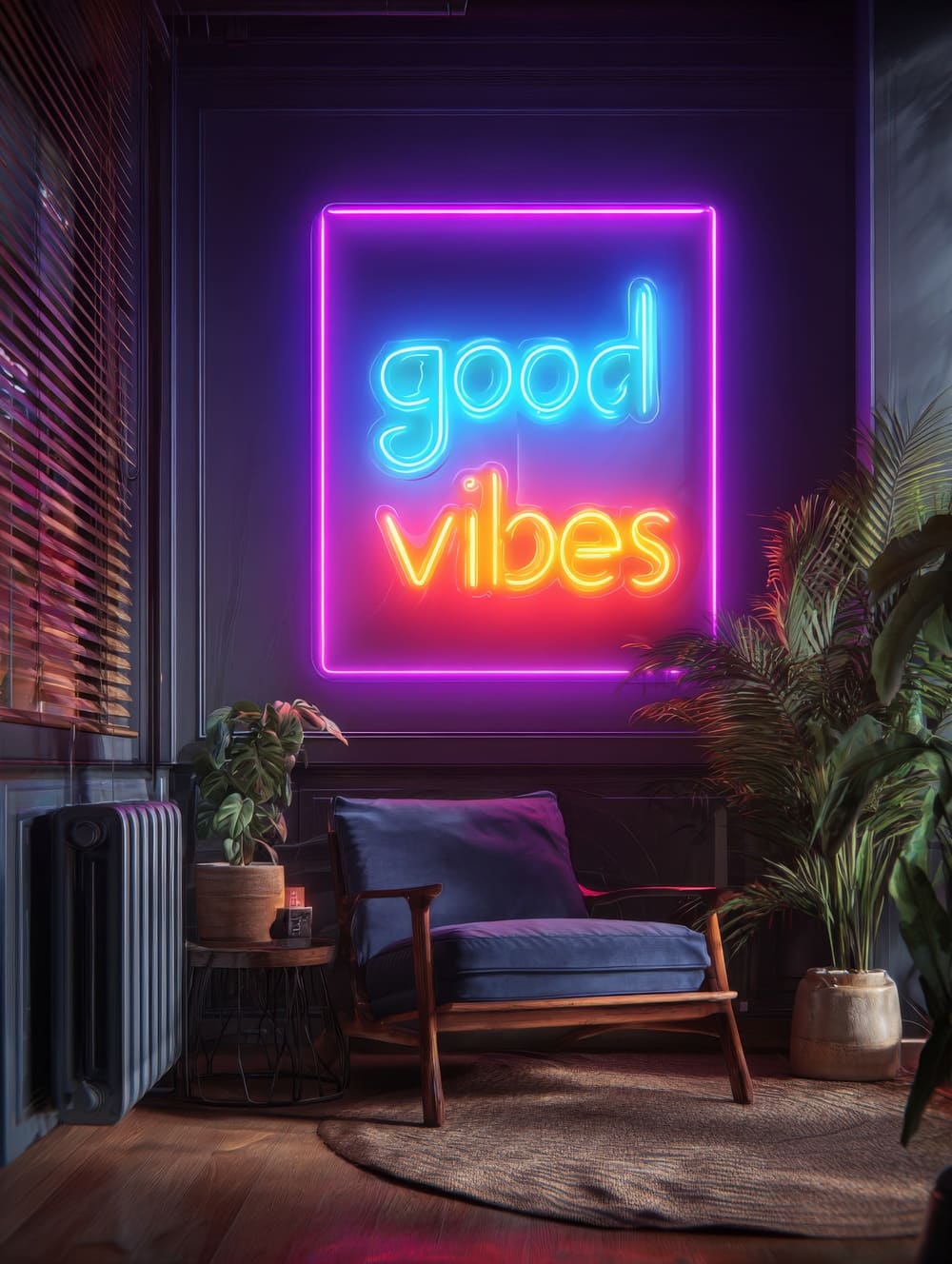 Tableau Good Vibes Néon