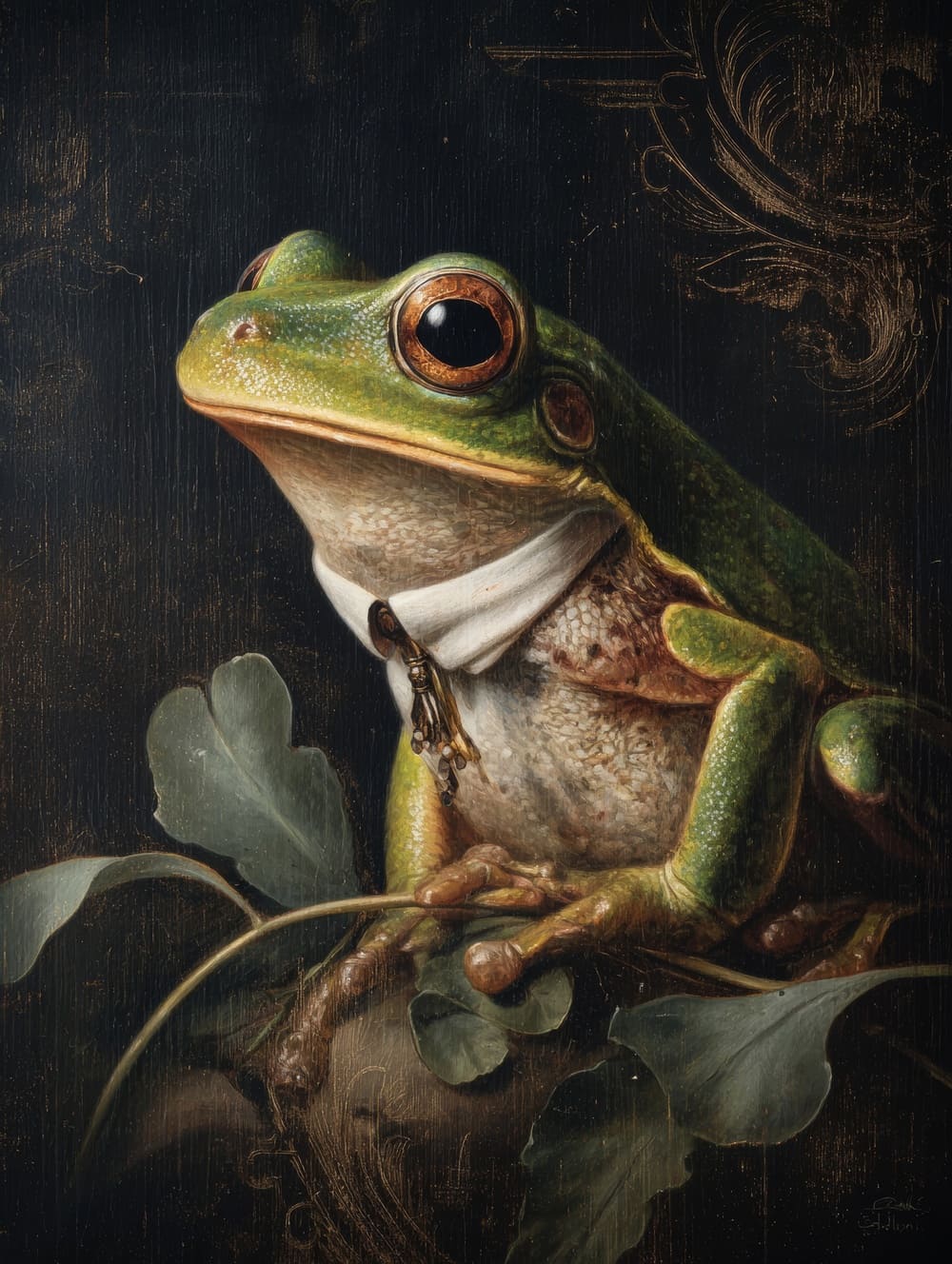 Tableau Grenouille Style Peinture Classique Moderne