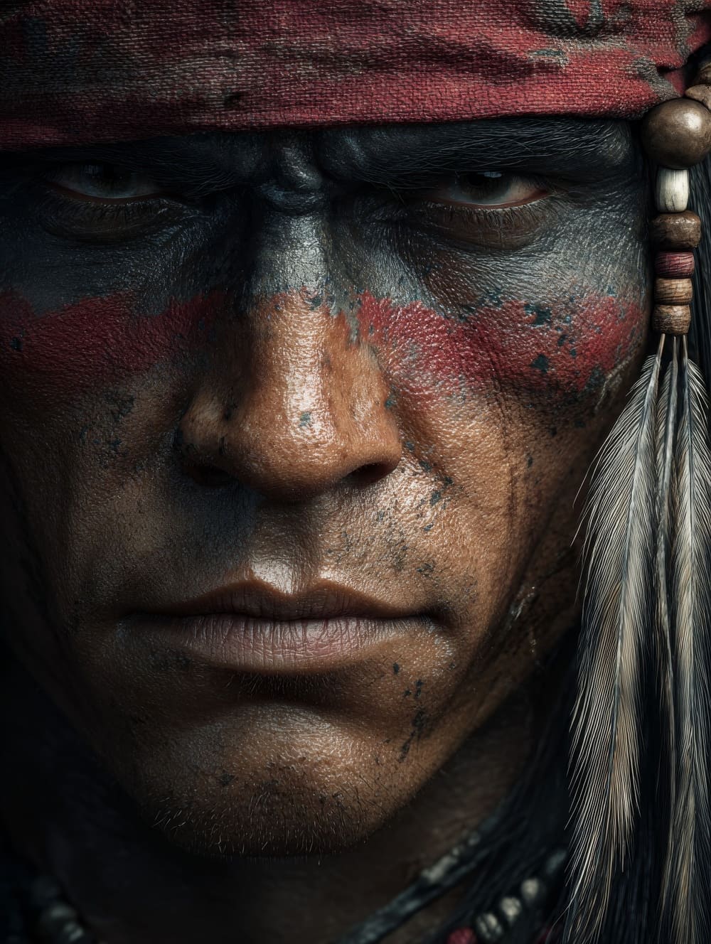 Tableau Guerrier Apache Déterminé