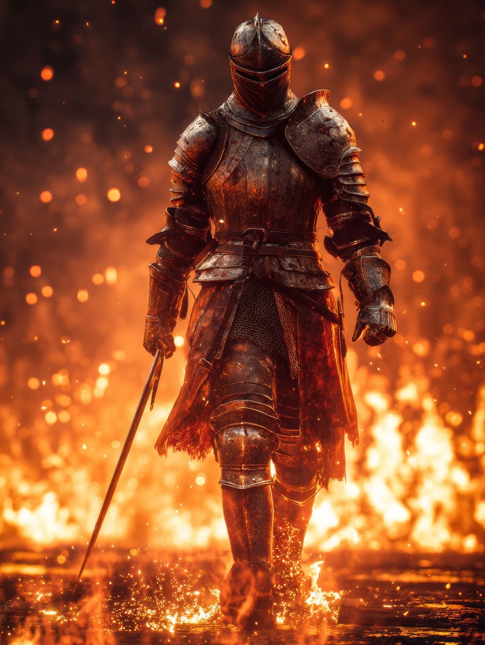Tableau Guerrier Et Feu