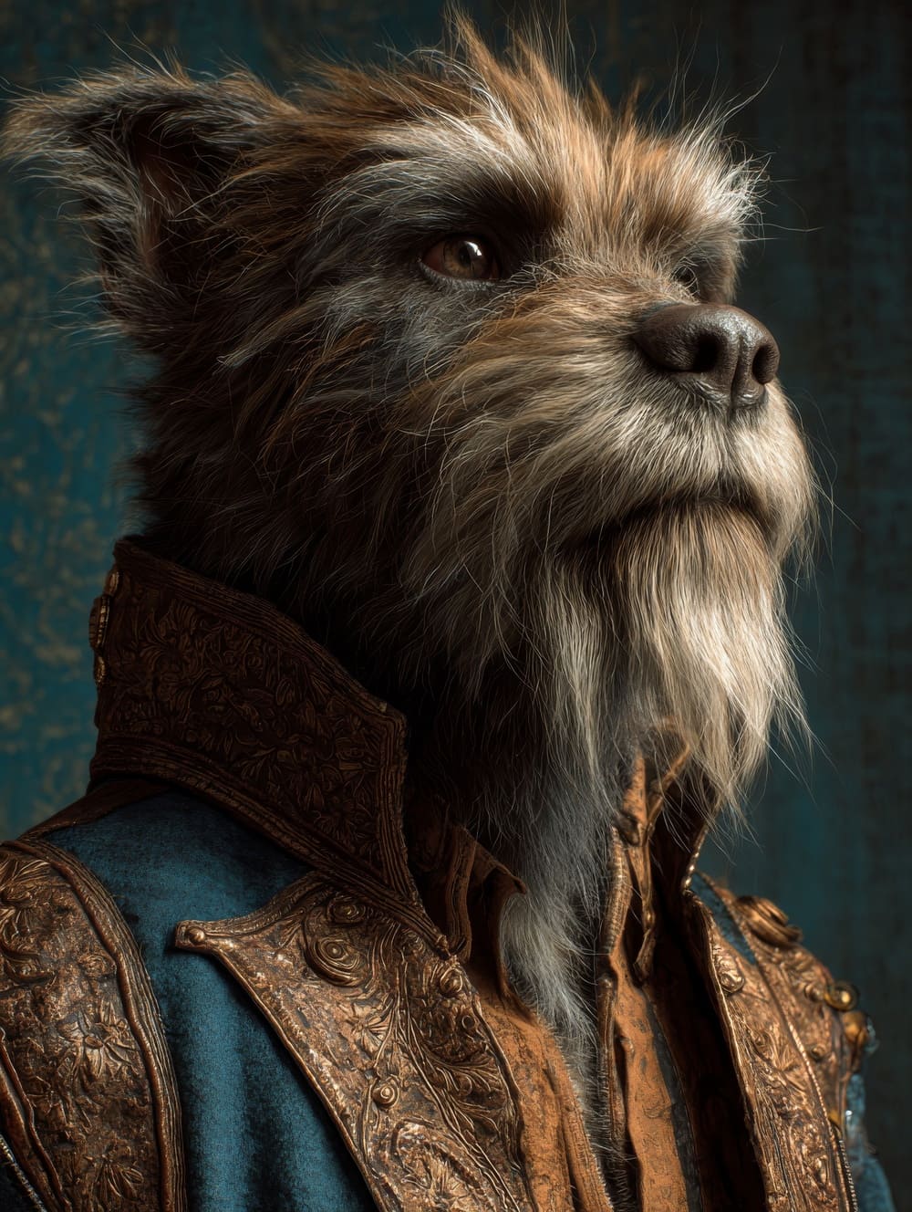 Tableau Homme Tête de Chien