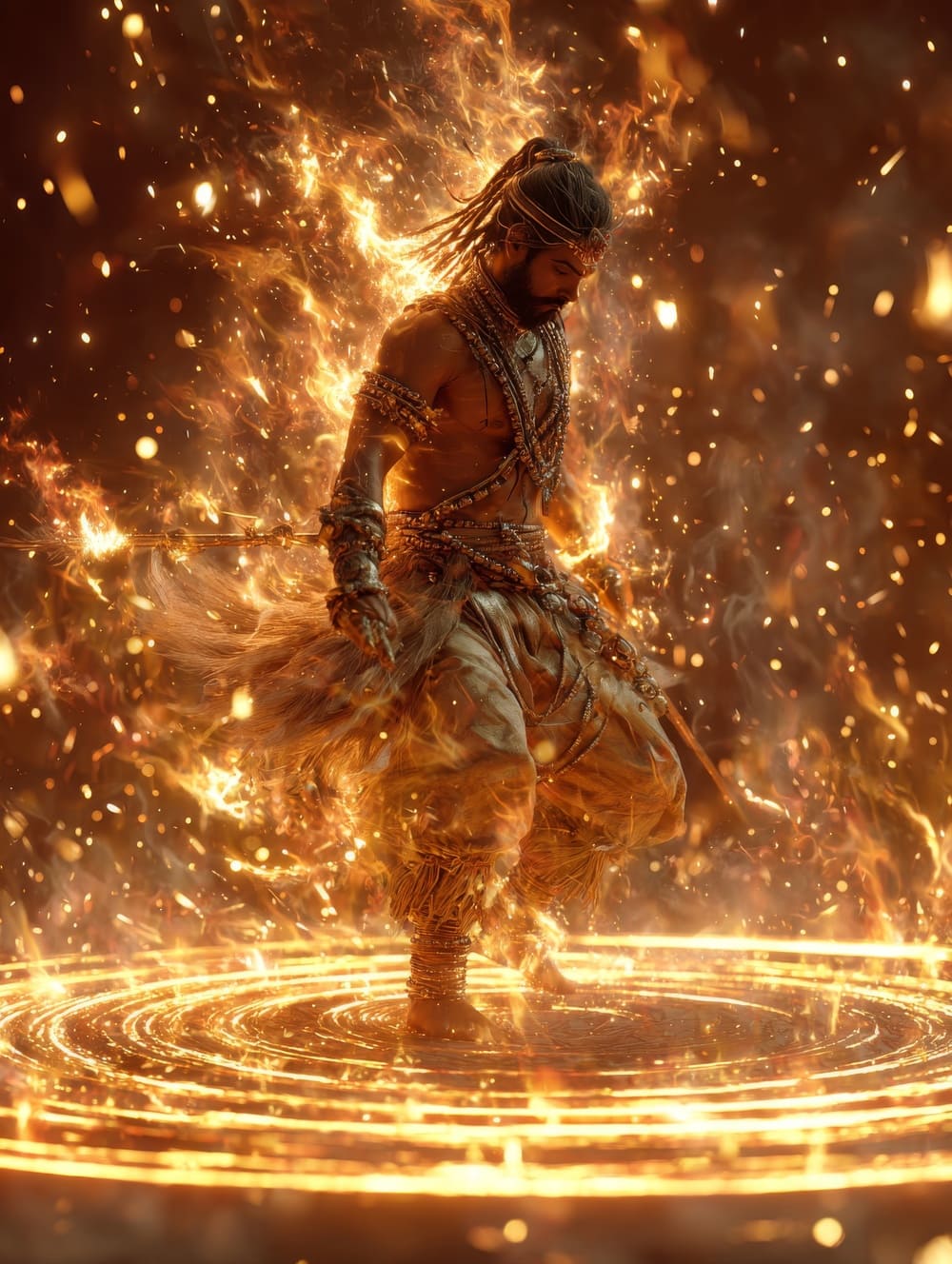 Tableau Indien Et Feu