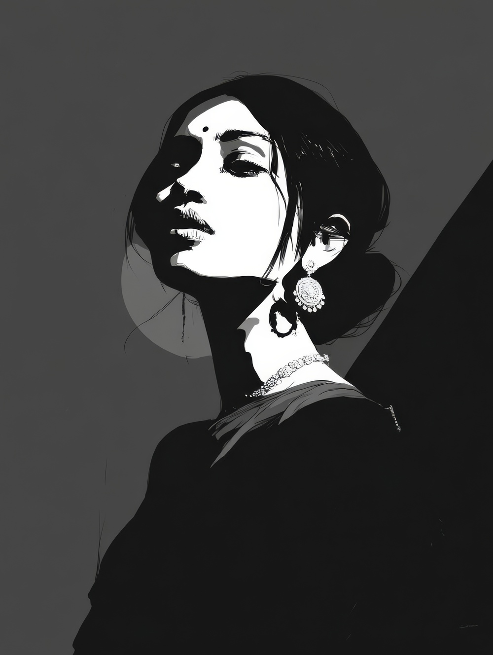 Tableau Indien Monochrome