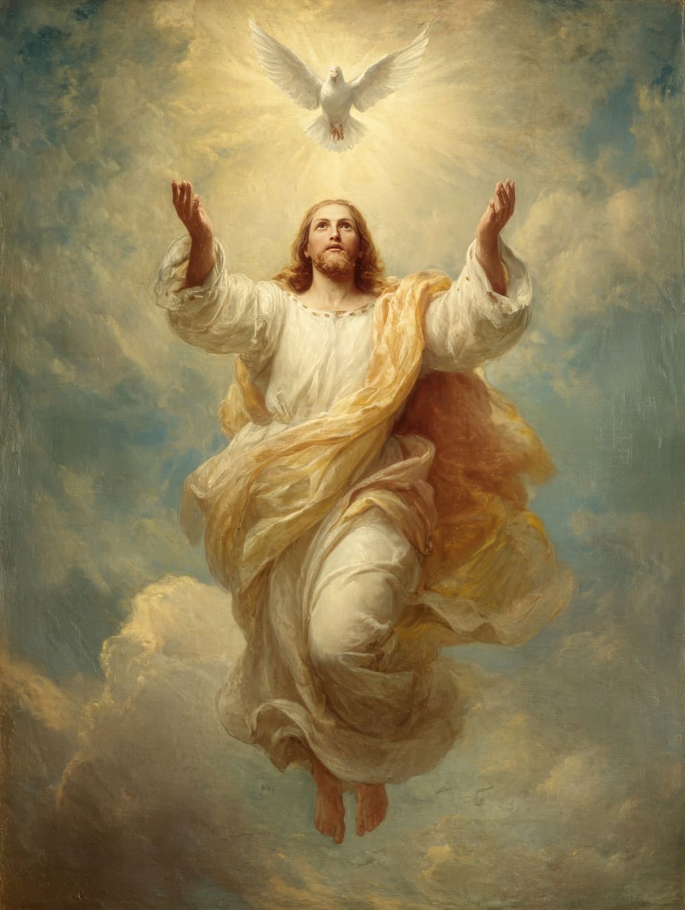 Tableau Jésus Christ & Colombe (Esprit Saint)