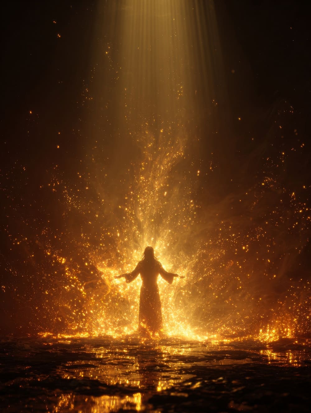 Tableau Jésus Christ Et Feu