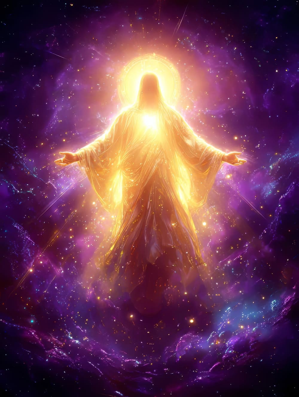 Tableau Jésus Christ Galaxie Cosmique