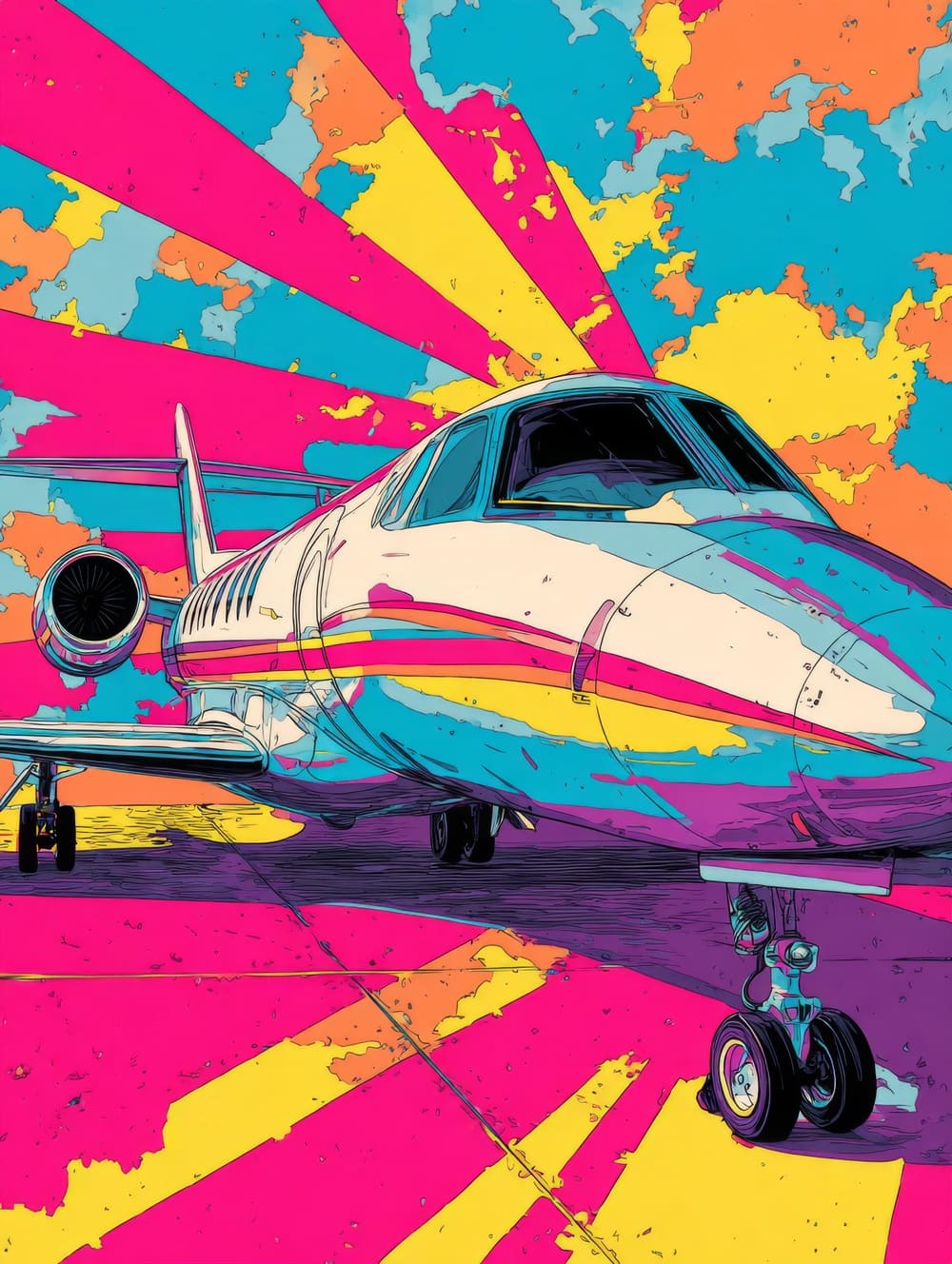Tableau Jet Privé Pop Art