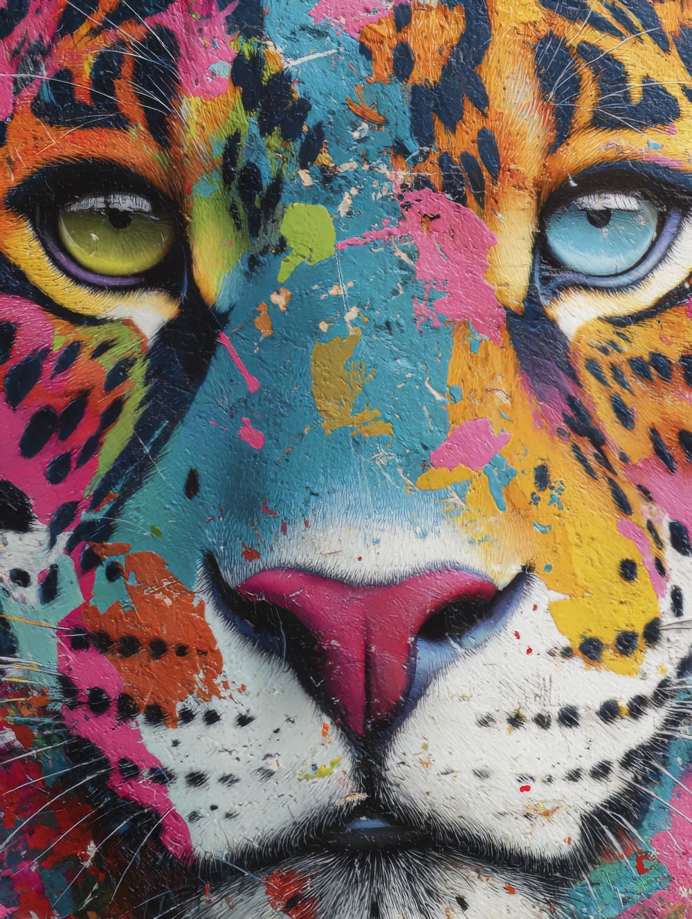 Tableau Léopard Graffiti