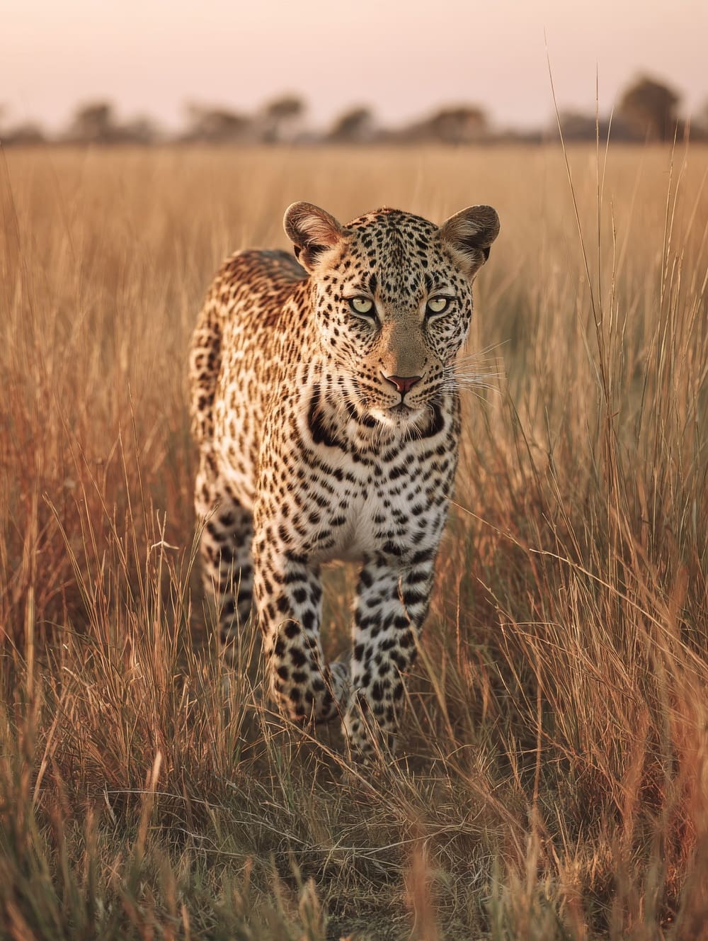 Tableau Léopard Solitaire Dans La Savane Ouverte
