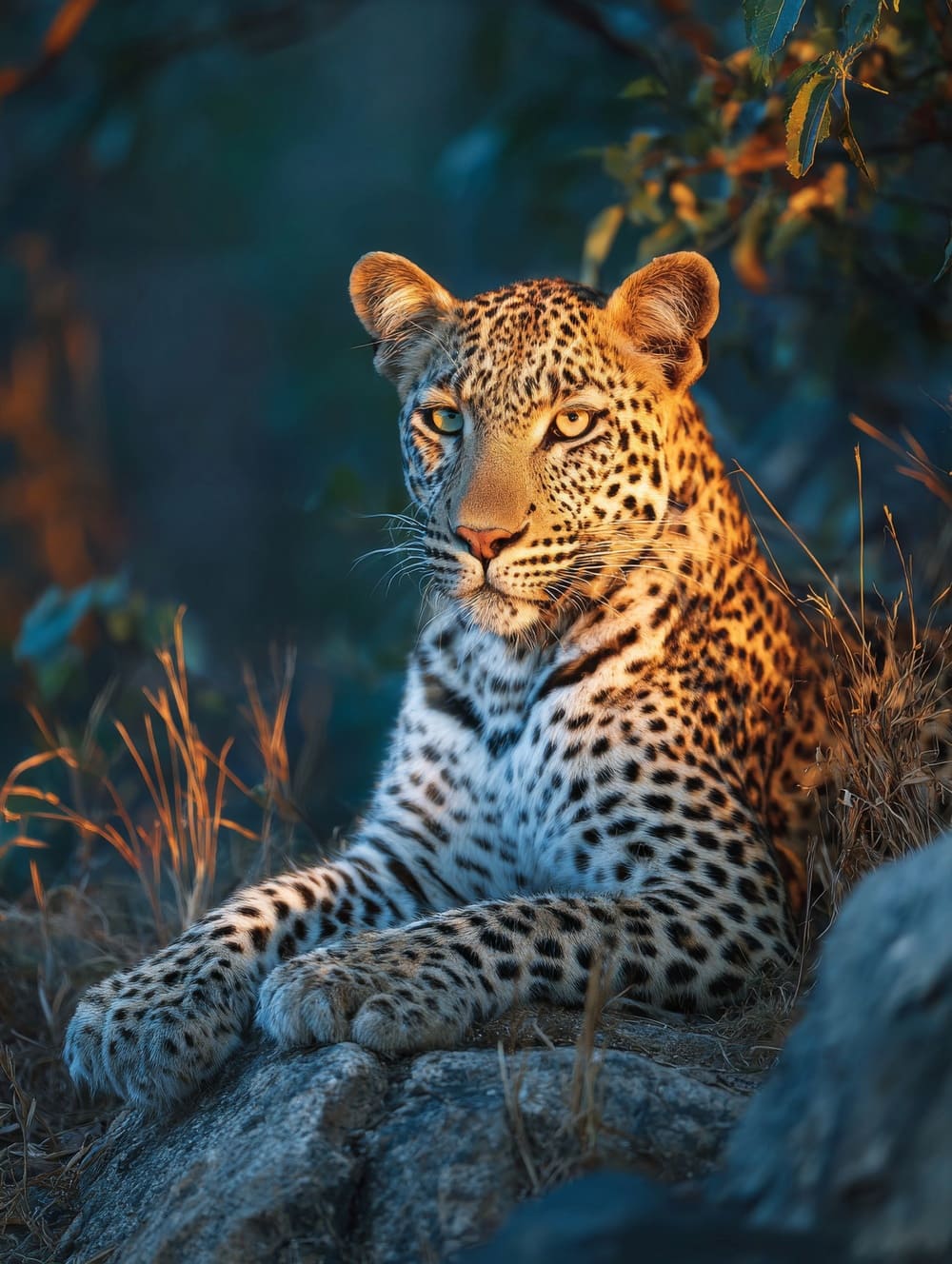 Tableau Léopard au Lever du Soleil