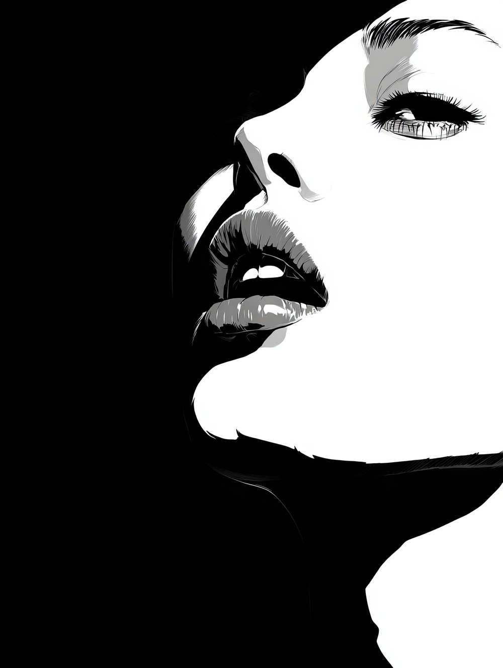Tableau Lèvres Monochrome
