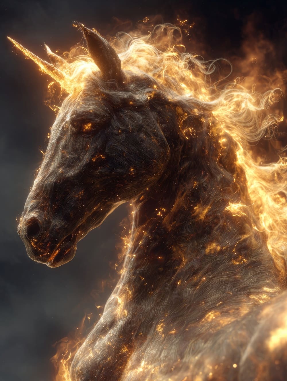 Tableau Licorne Et Feu