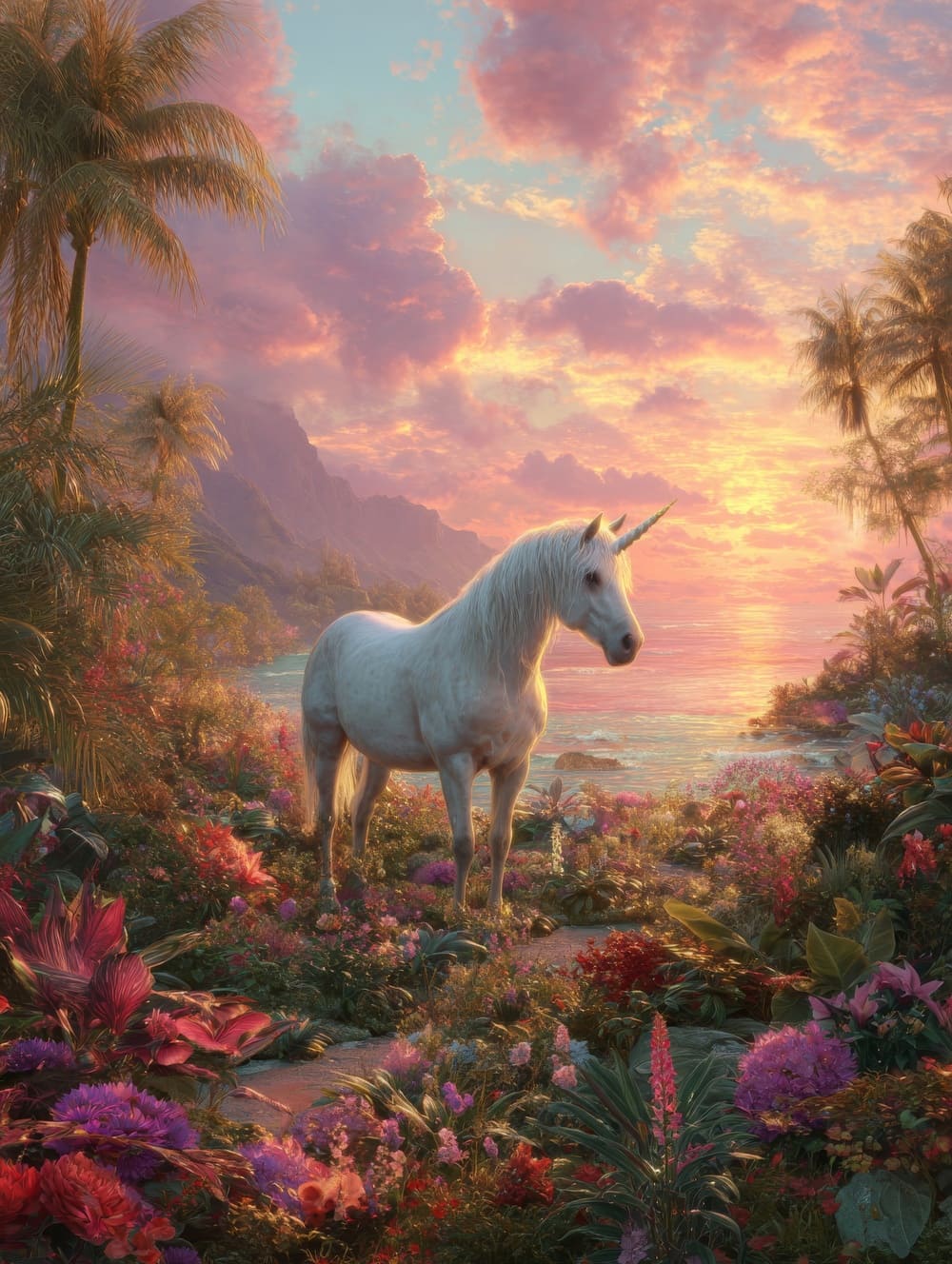 Tableau Licorne Exotique