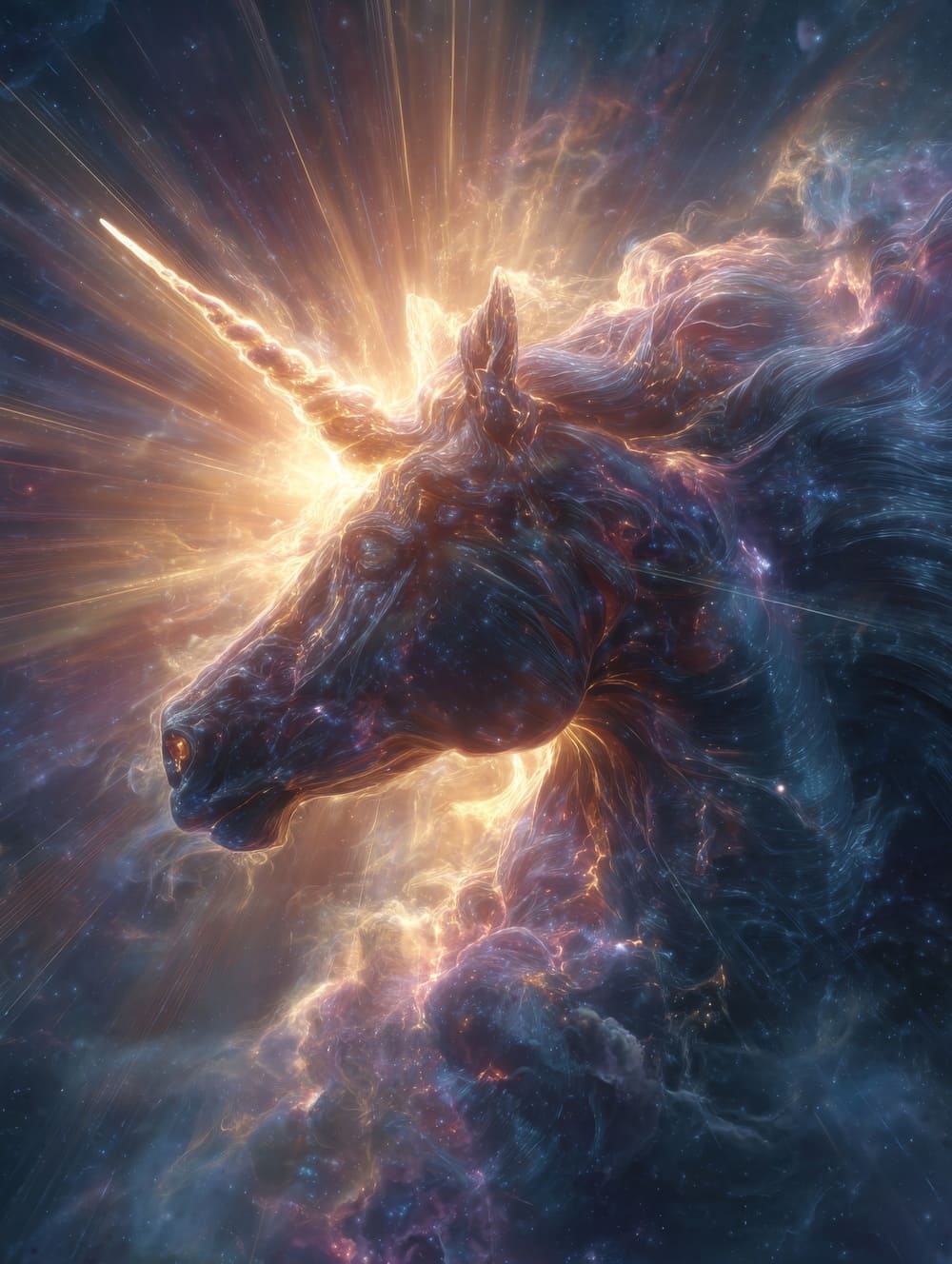 Tableau Licorne Galaxie Cosmique