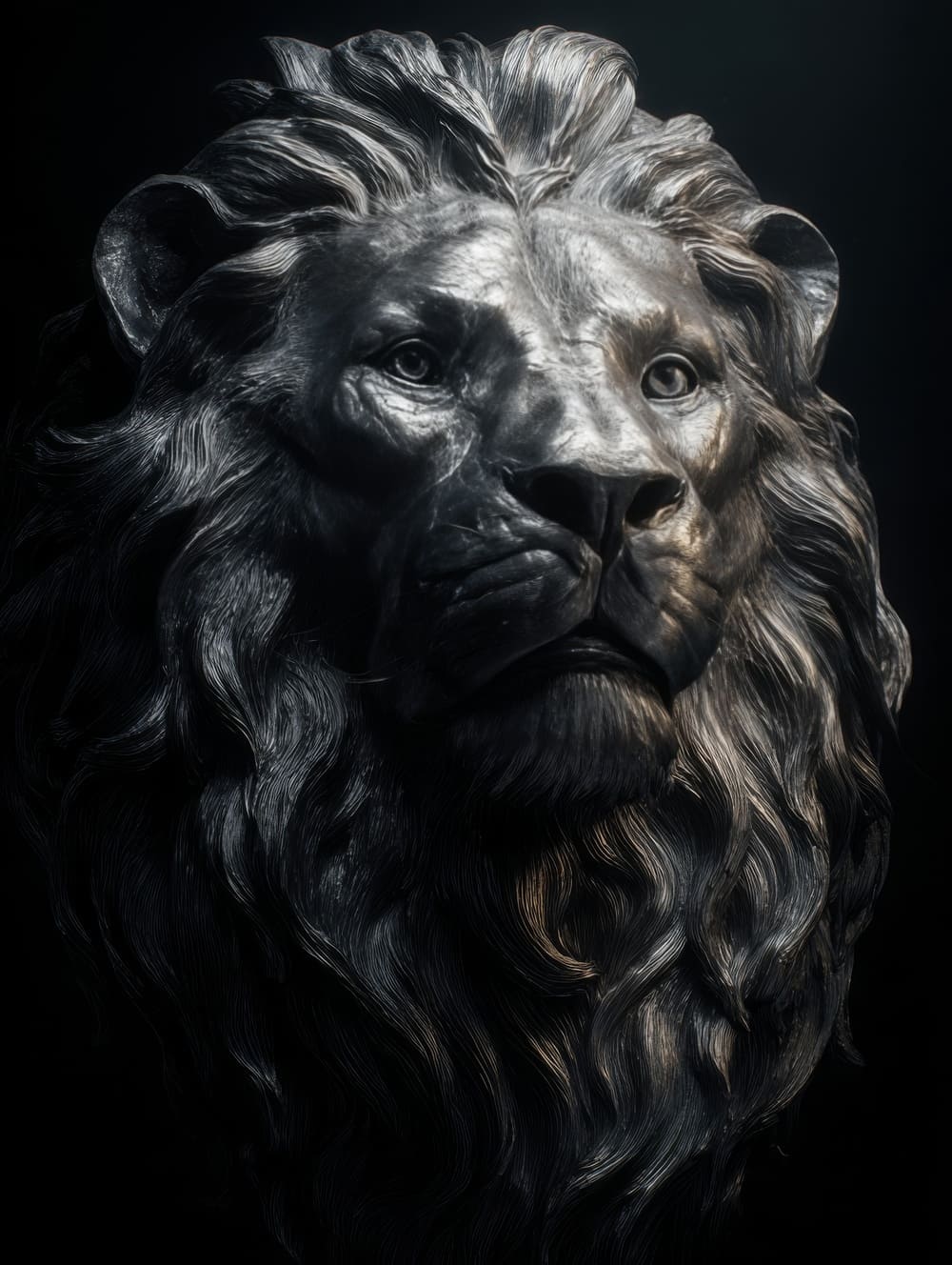 Tableau Lion Argenté