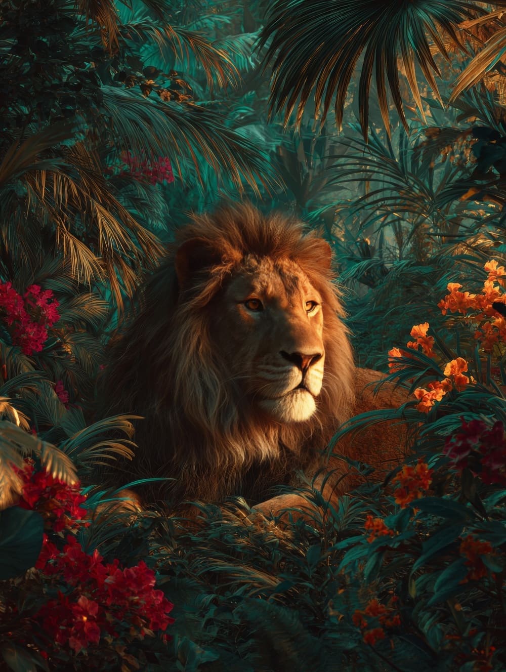 Tableau Lion Exotique