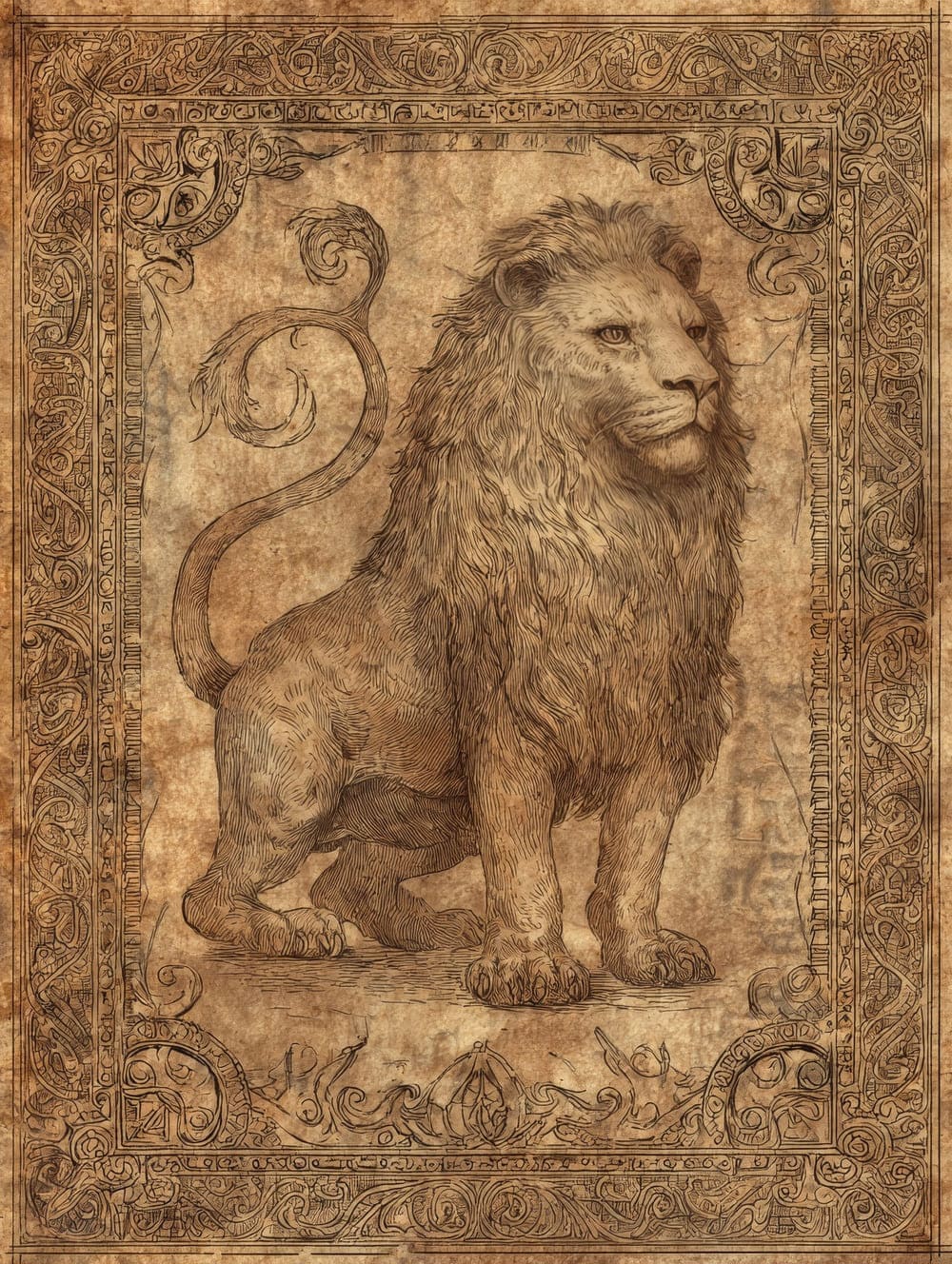 Tableau Lion Médiéval