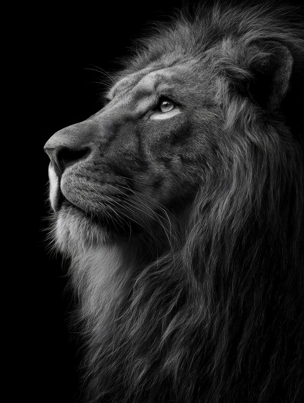 Tableau Lion Monochrome