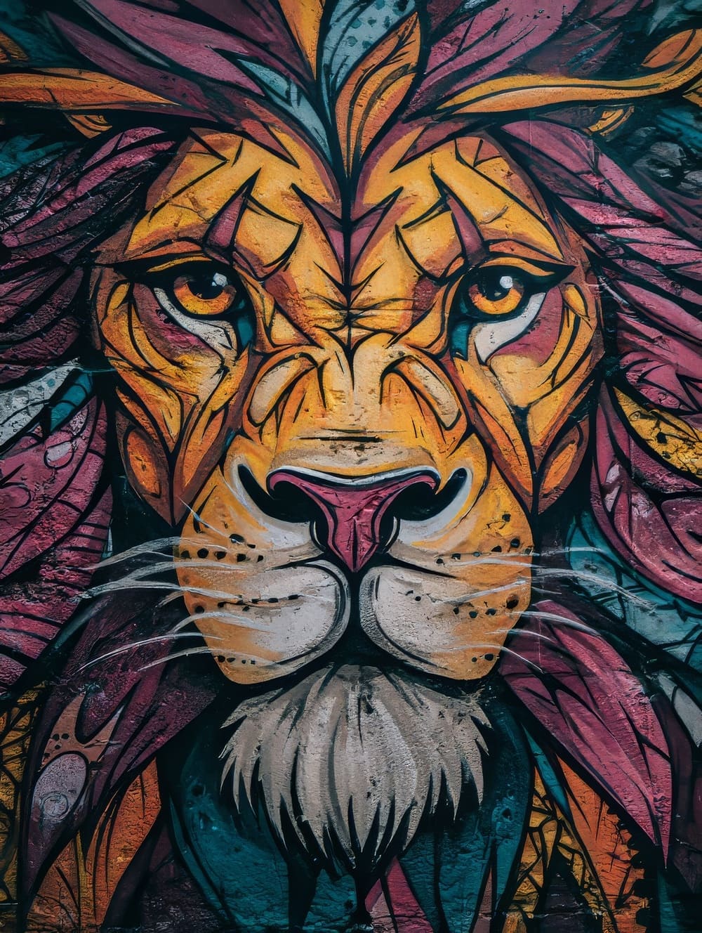 Tableau Lion Street Art