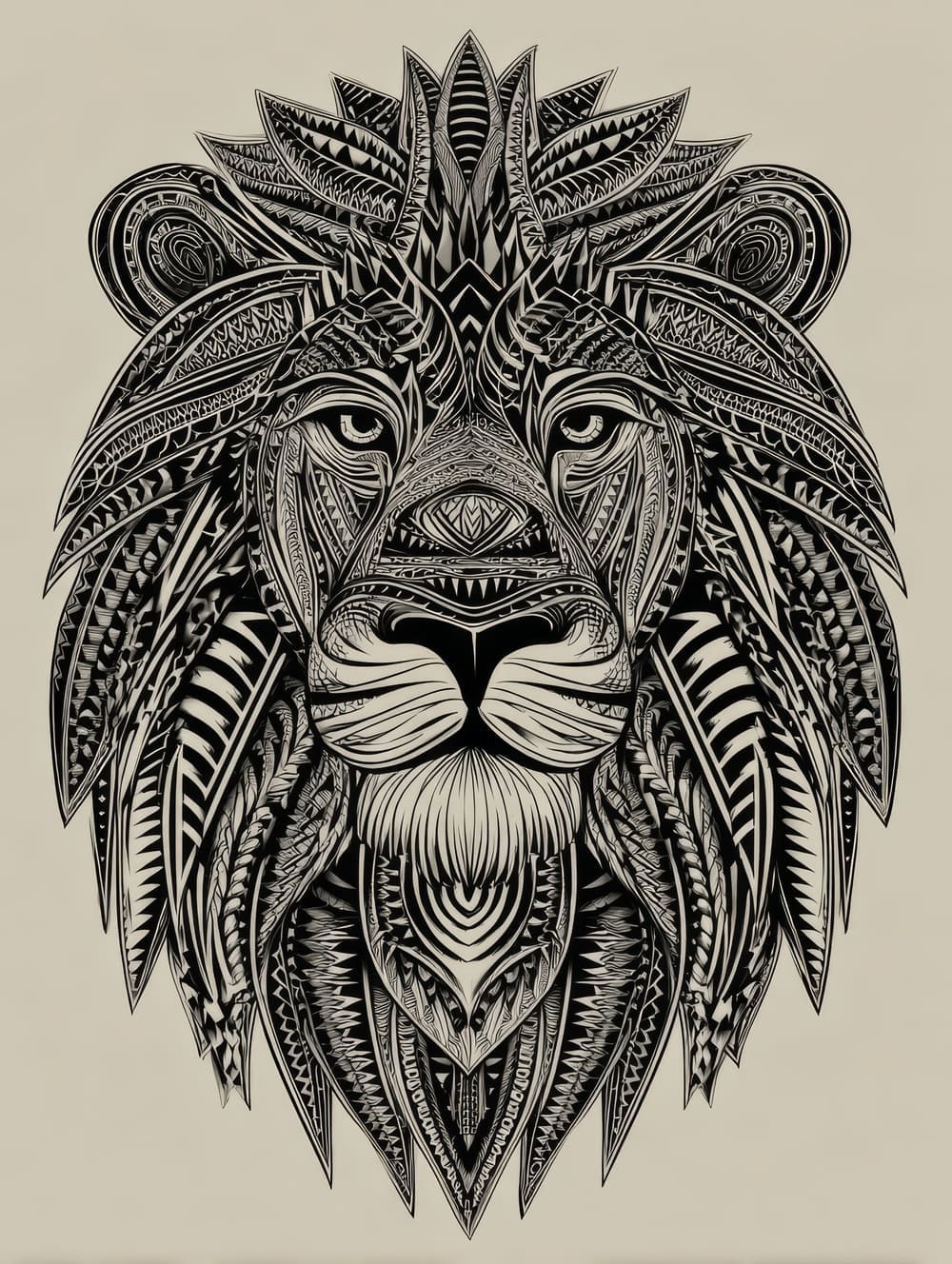 Tableau Lion Tribal