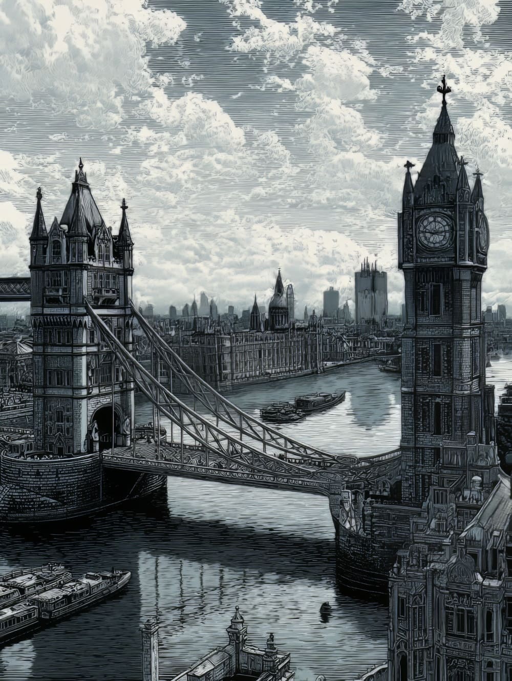Tableau Londres Gravure
