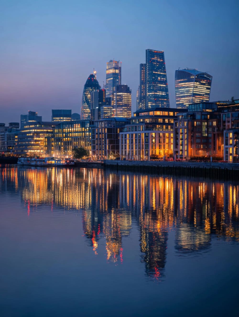 Tableau Londres Skyline sur la Tamise au Crépuscule