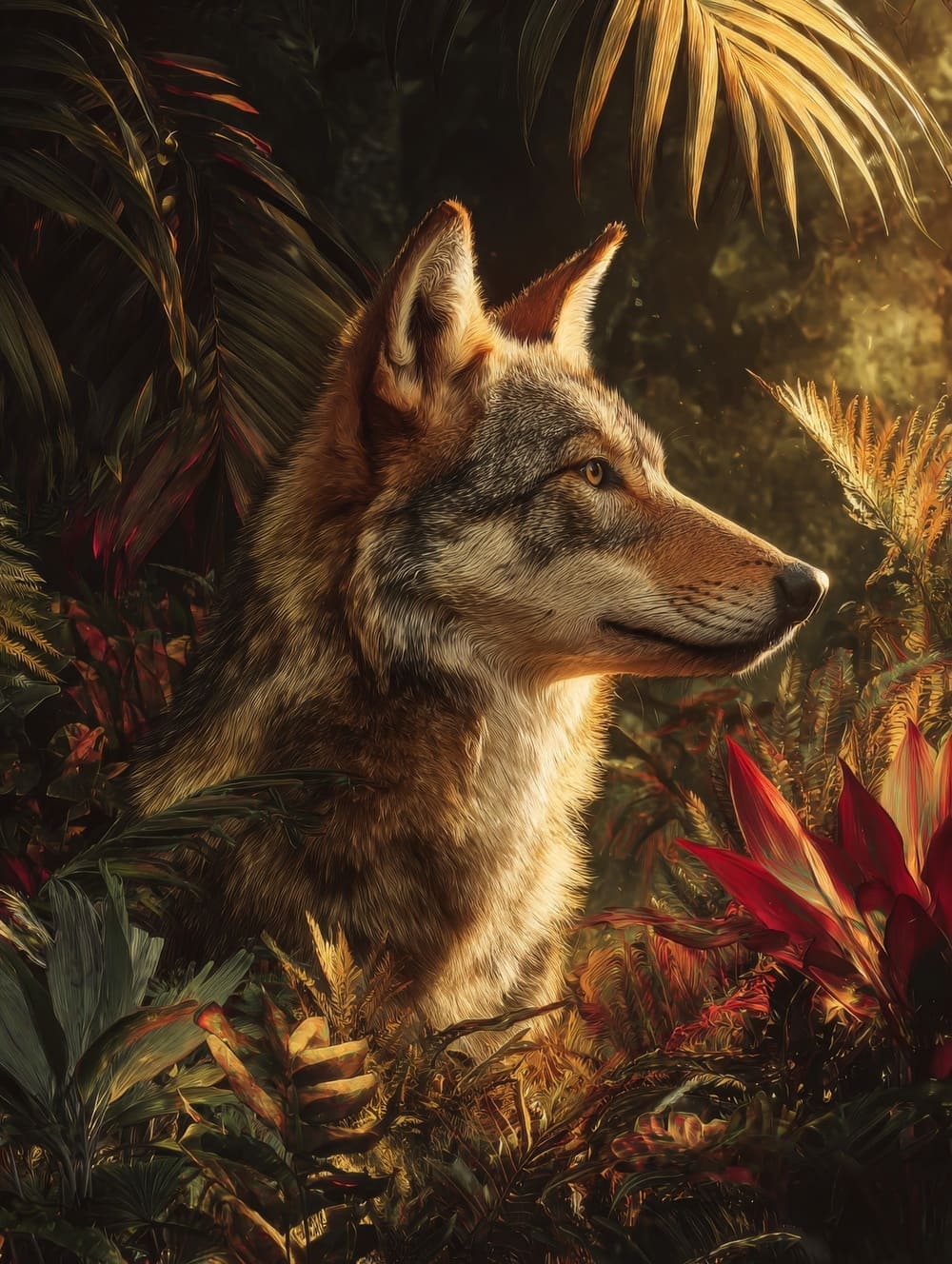 Tableau Loup Exotique