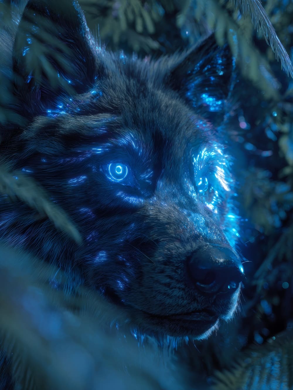 Tableau Loup Futuriste