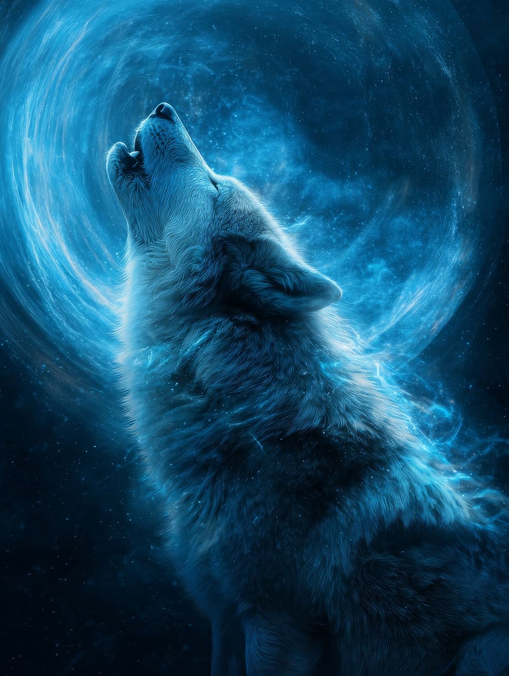 Tableau Loup Galaxie Cosmique