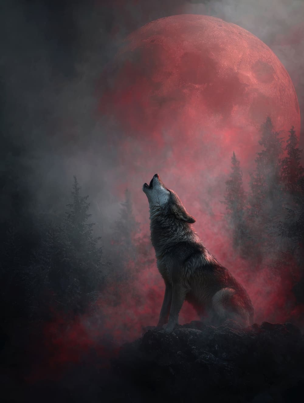 Tableau Loup Gothique