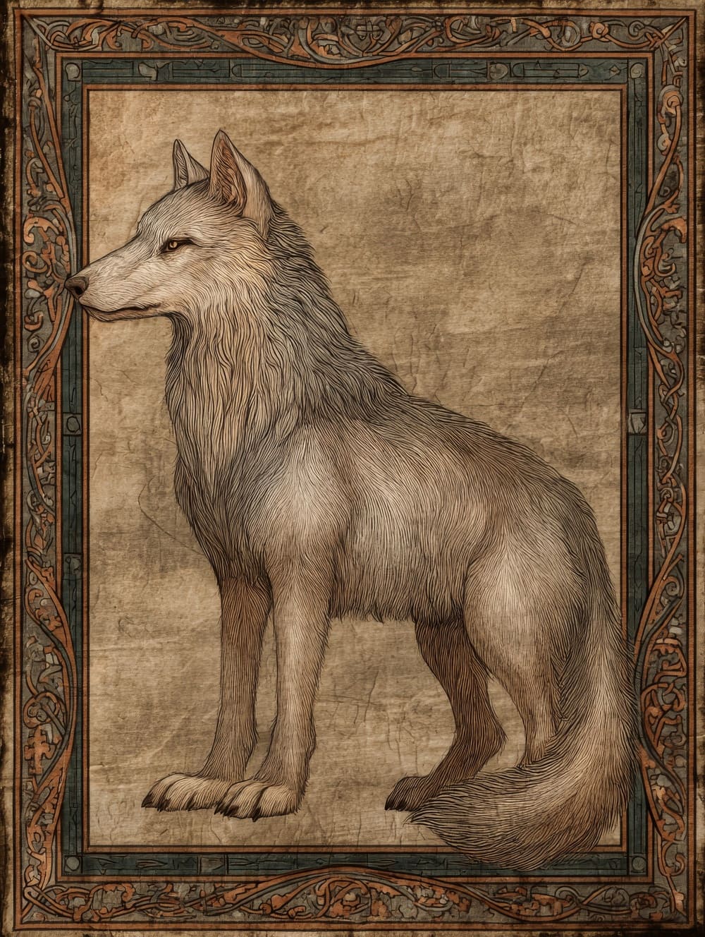 Tableau Loup Médiéval