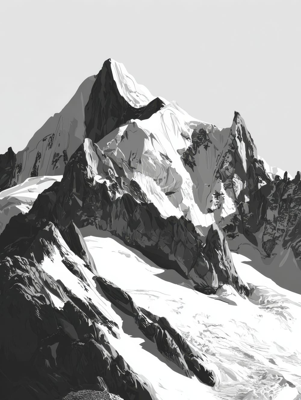 Tableau Montagne Monochrome