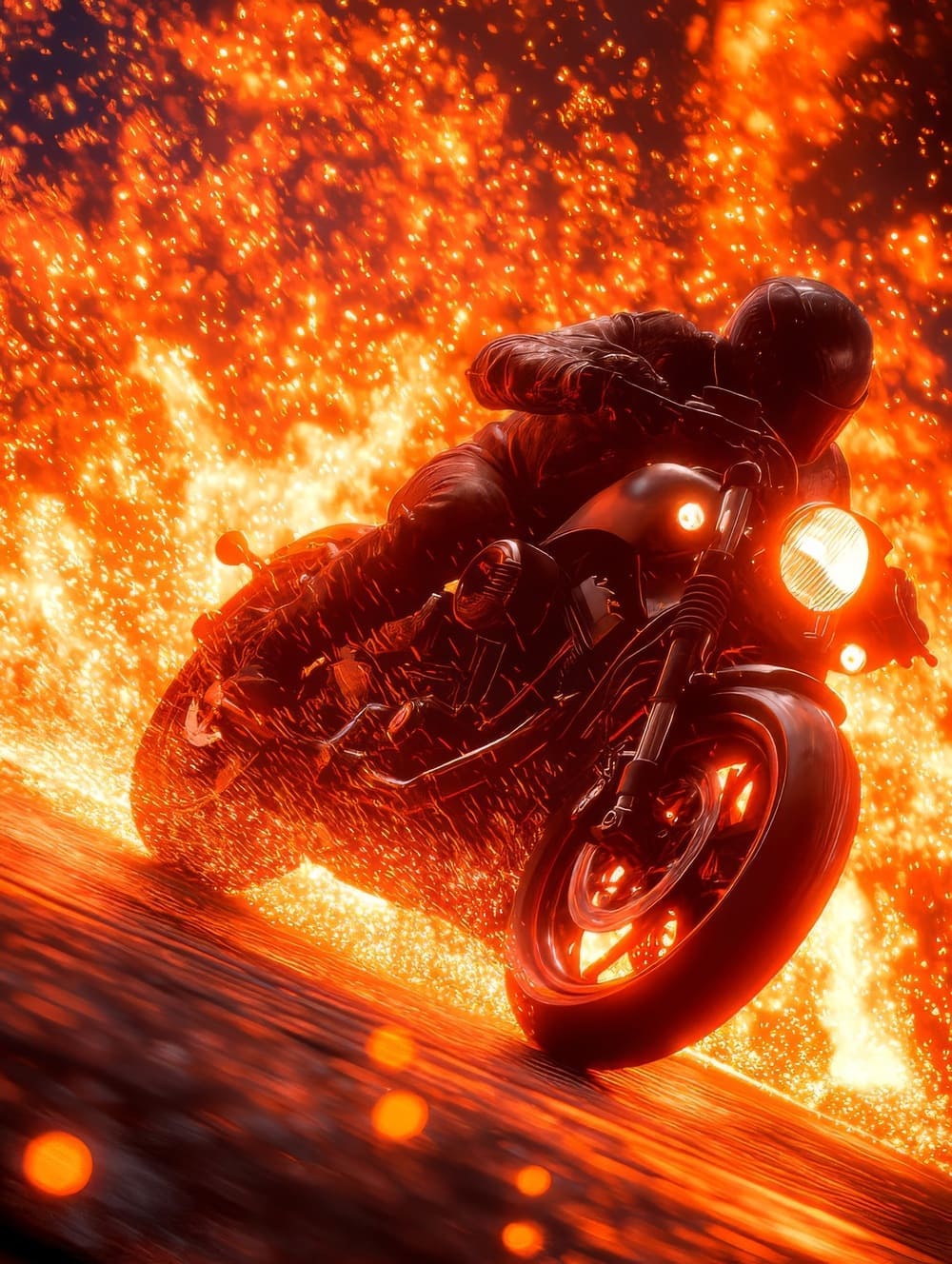 Tableau Moto Et Feu