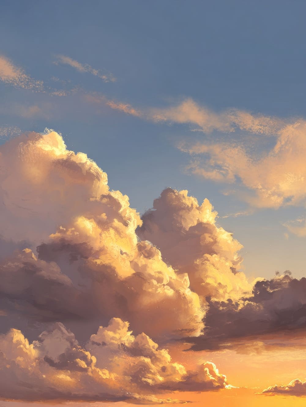 Tableau Nuages Lumière Rasante