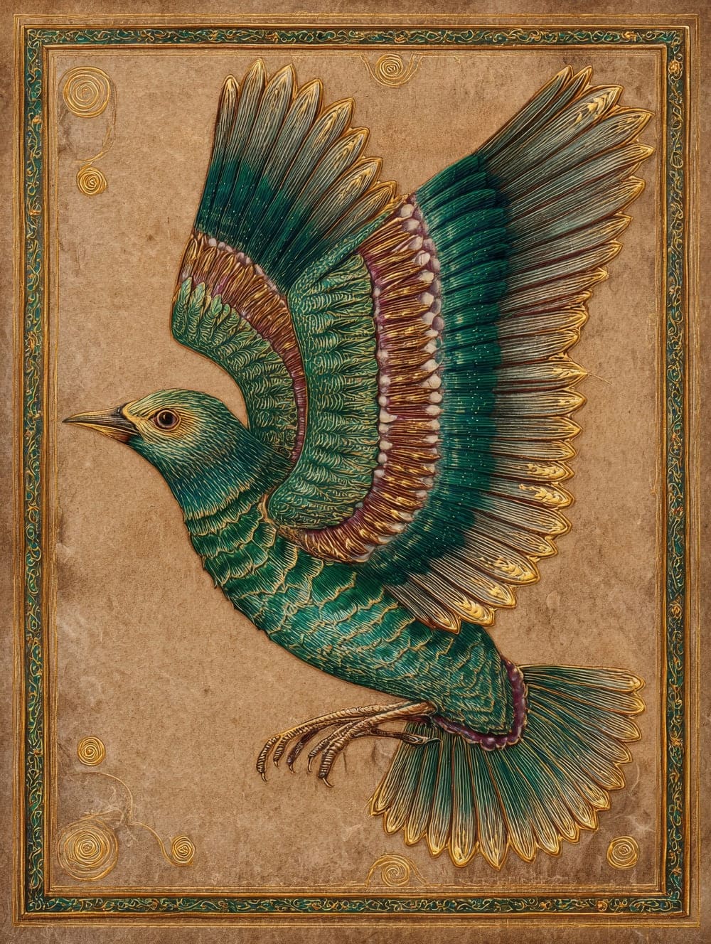 Tableau Oiseau Médiéval